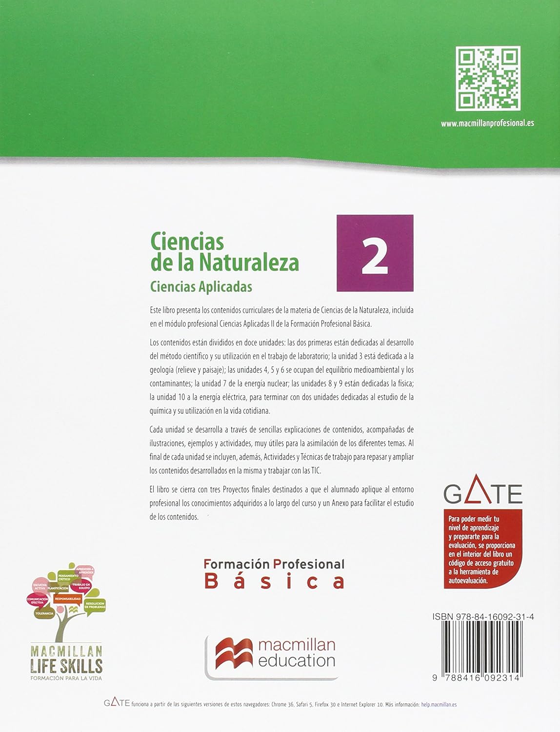CIENCIAS DE LA NATURALEZA 2,CIENCIAS APLICADAS FORMACIÓN PROFESIONAL BÁSICA 9788416092314 MACMILLAN 2015 (USADO) - Imagen 2