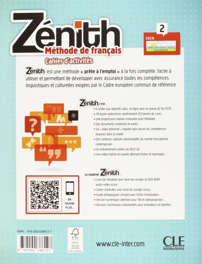 ZENITH 2 CAHIER D´EXERCICES A2 +CD 9782090386127 CLE INTERNATIONAL 2013 (USADO) - Imagen 2