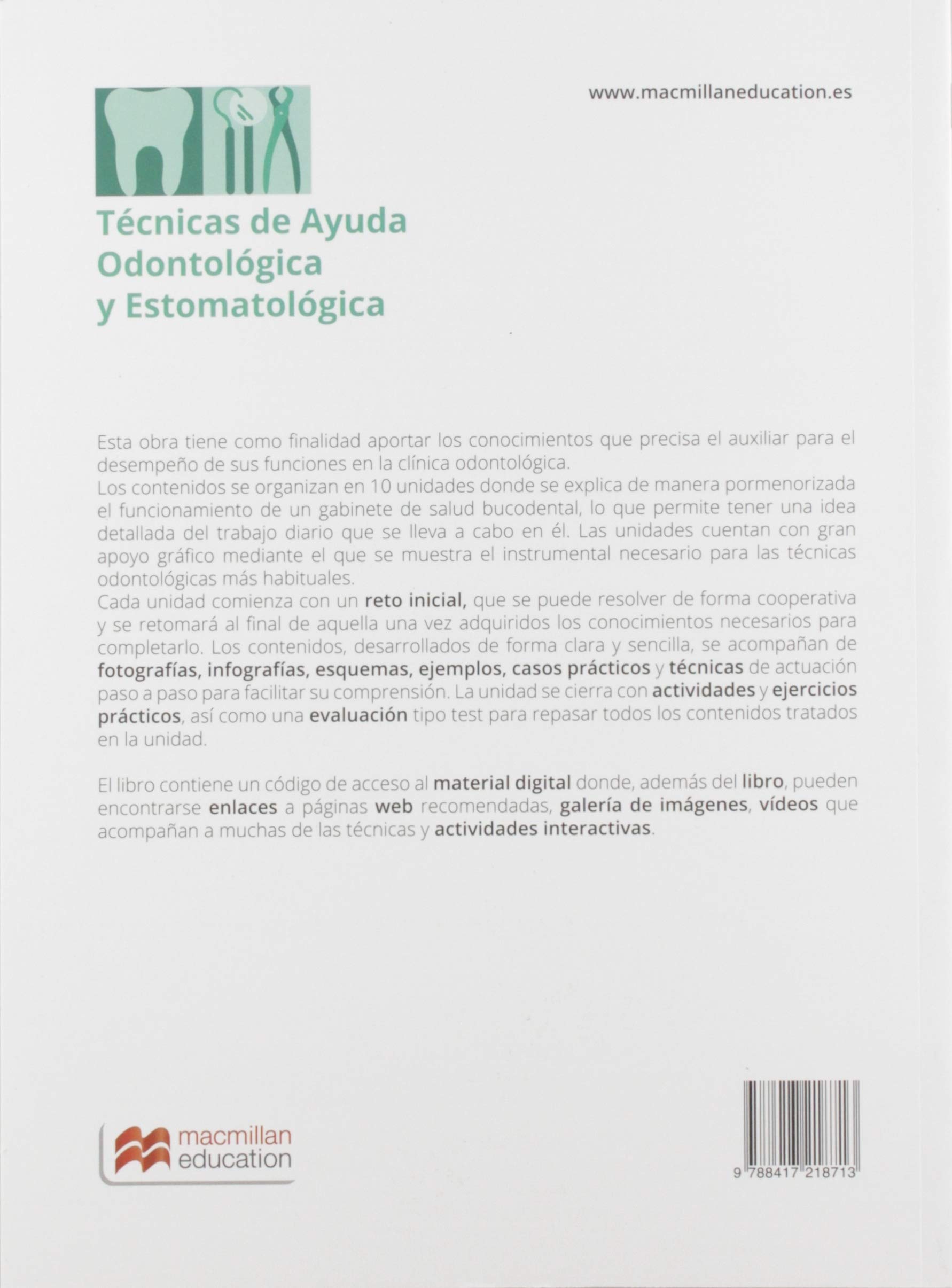 Tecnicas De Ayuda Odontologica Y Estomatologica 9788417218713 Macmillan 2019 Usado D