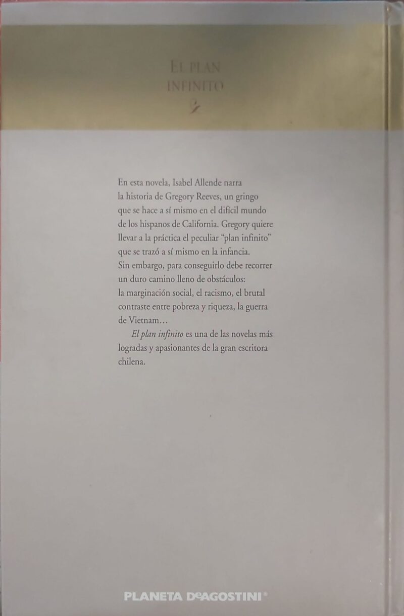 EL PLAN INFINITO-ISABEL ALLENDE 9788439598893 PLANETA DeAGOSTINI 2002 (USADO) - Imagen 2