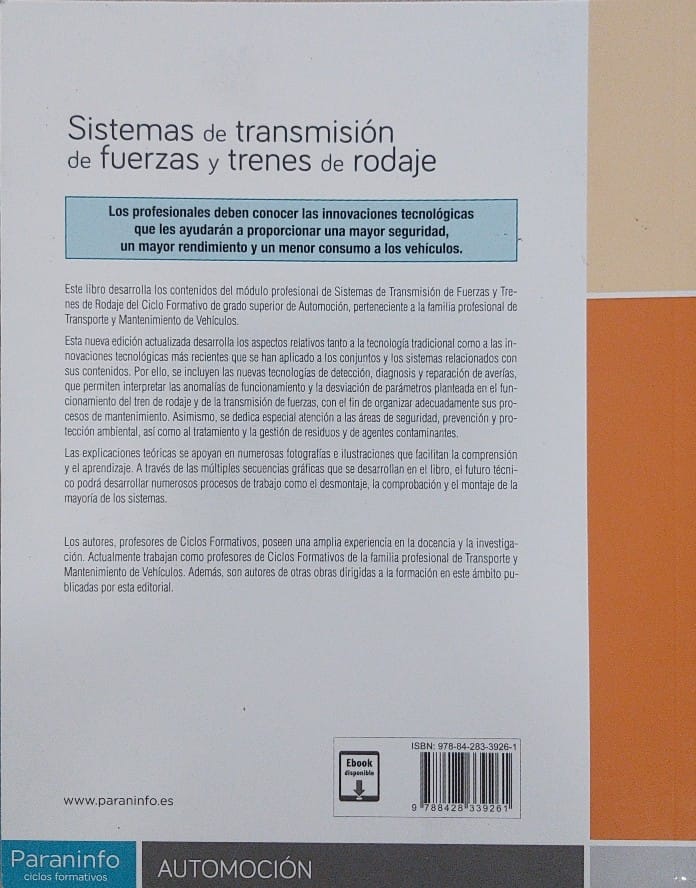 SISTEMAS DE TRANSMISIÓN DE FUERZAS Y TRENES DE RODAJE (2ª ED