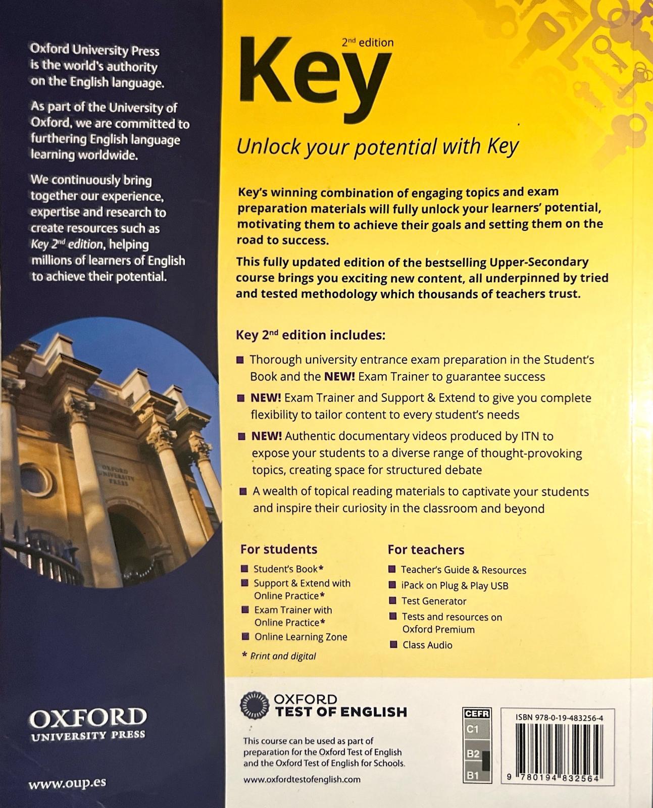 1º BACHILLERATO KEY TO 1 STUDENT´S BOOK 2ED 9780194832564 OXFORD UNIVERSITY PRESS 2021 (USADO) - Imagen 2