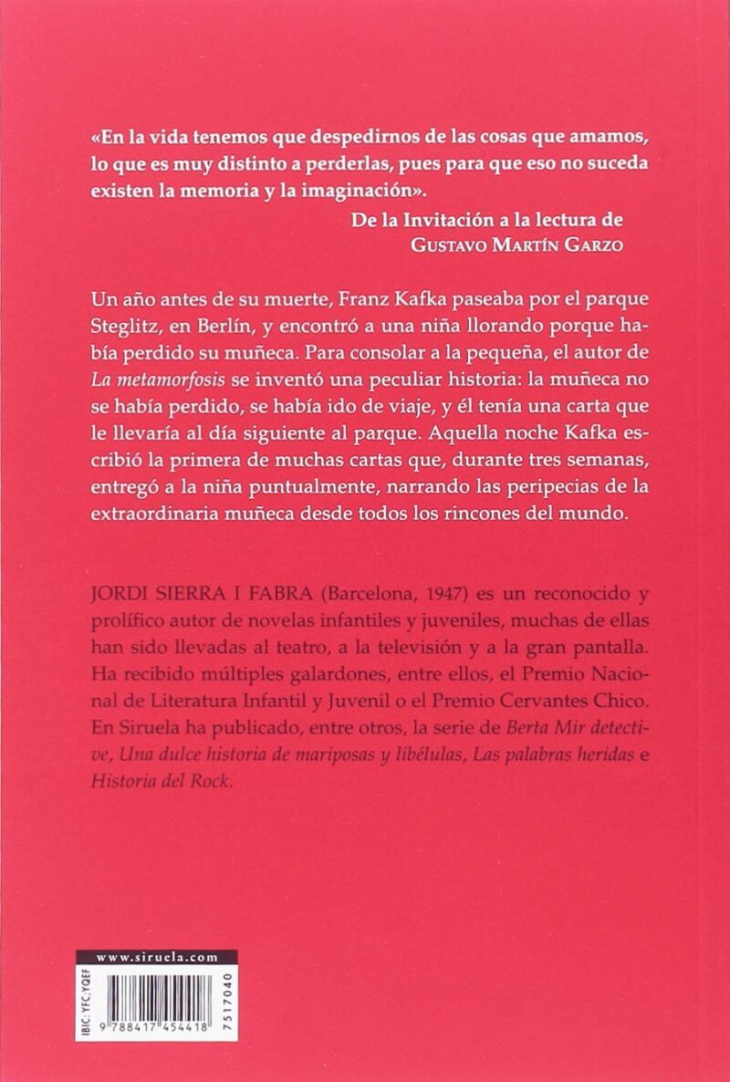 KAFKA Y LA MUÑECA VIAJERA -ESCOLAR DE FILOSOFIA- JORDI SIERRA I FABRA 9788417454418 SIRUELA 2022 (USADO) - Imagen 2