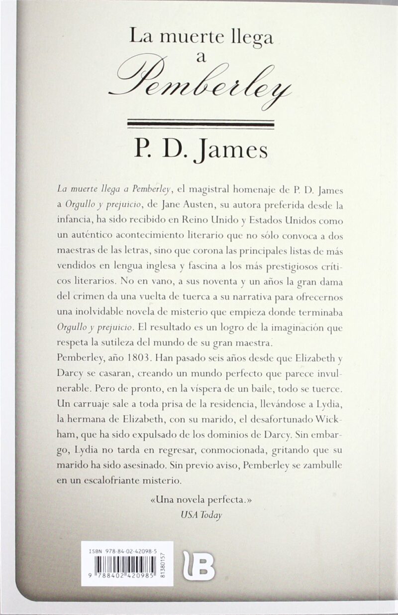 LA MUERTE LLEGA A PEMBERLEY -P. D. JAMES 9788402420985 BRUGUERA 2012 (USADO) - Imagen 2