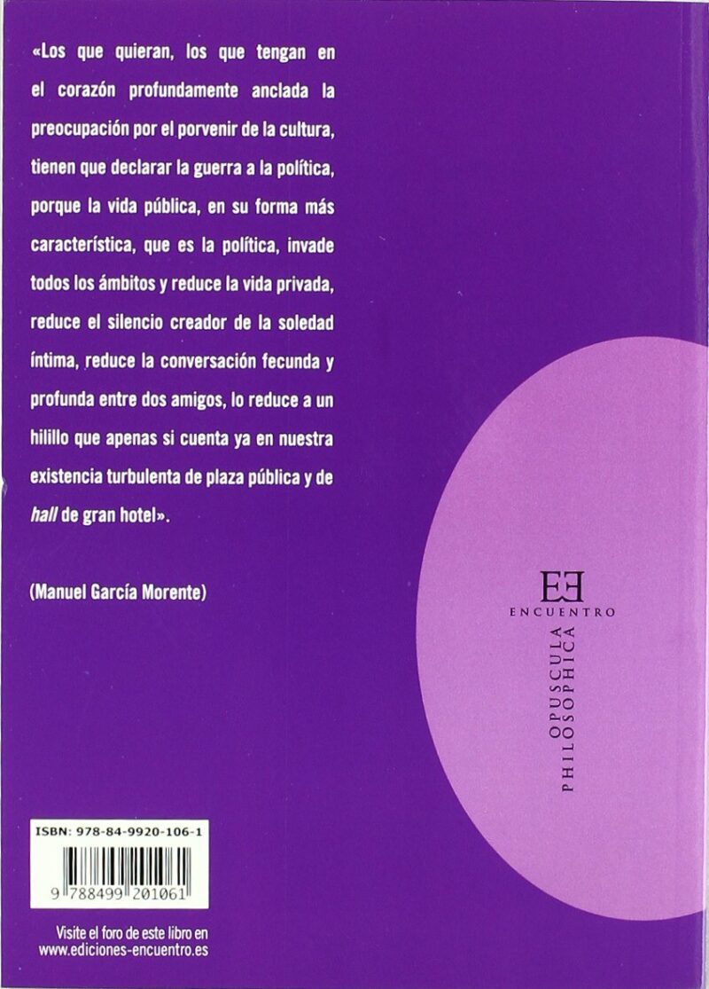 ENSAYO SOBRE LA VIDA PRIVADA-MANUEL GARCIA MORENTE 9788499201061 ENCUENTRO 2011 (USADO) - Imagen 2