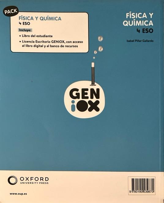 4º ESO FISICA Y QUÍMICA PROYECTO GENIOX PRO 9780190539870 OXFORD 2023 (NUEVO) - Imagen 2