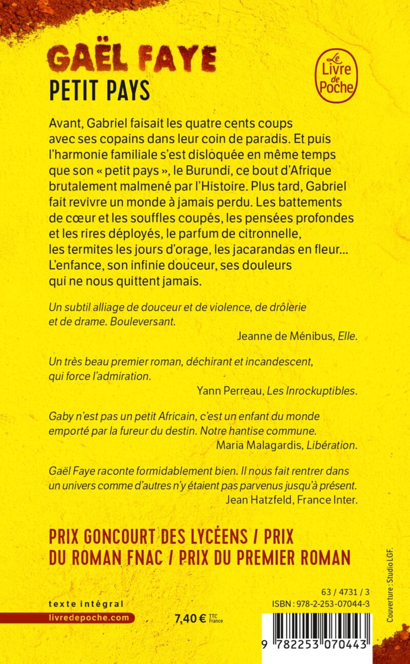 PETIT PAYS-GAEL FAYE 9782253070443 FRANCÉS-LE LIVRE DE POCHE 2017 (USADO) - Imagen 2