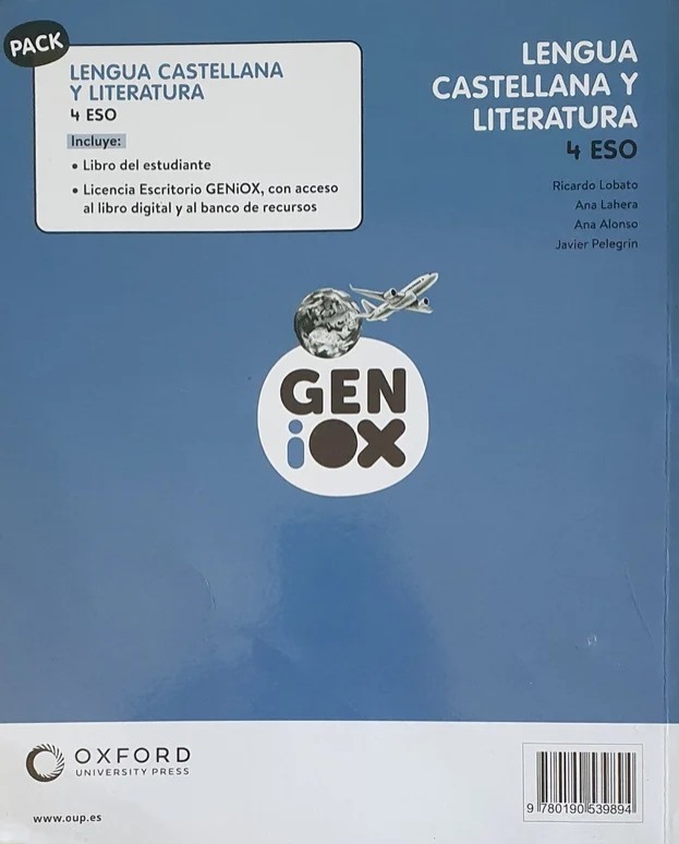 4º ESO LENGUA Y LITERATURA PROYECTO GENIOX PRO 9780190539894 OXFORD 2023 (NUEVO) - Imagen 2