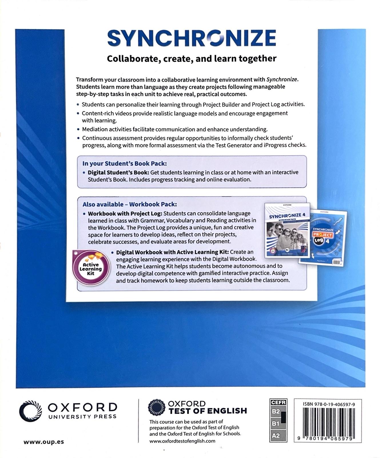 4º ESO SYNCHRONIZE 4 B1+ STUDENT´S BOOK 9780194065979 OXFORD UNIVERSITY PRESS 2022 (NUEVO) - Imagen 2
