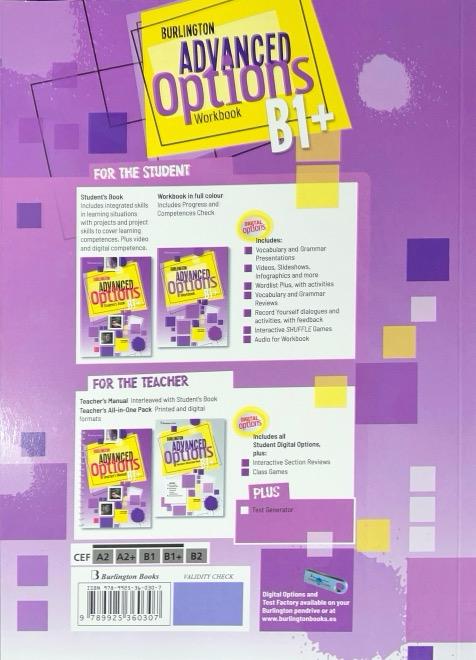 4º ESO OPTIONS ADVANCED WORKBOOK 9789925360307 BURLINGTON 2023 (NUEVO) - Imagen 2