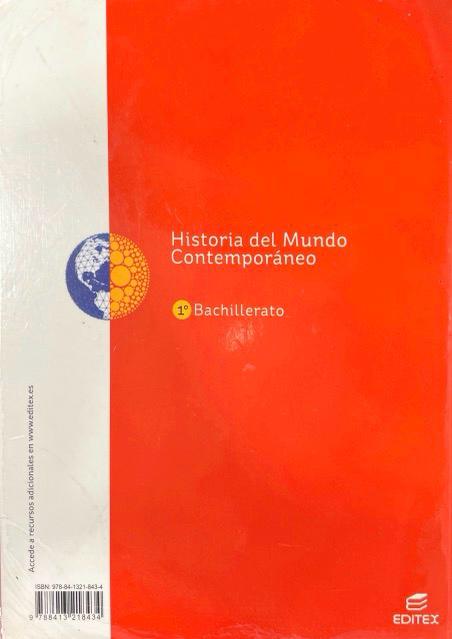 1º BACHILLERATO HISTORIA DEL MUNDO CONTEMPORÁNEO 9788413218434 EDITEX 2022 (USADO) - Imagen 2