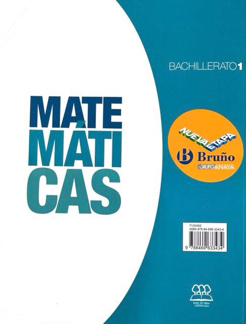1º BACHILLERATO MATEMÁTICAS PROYECTO NUEVA ETAPA 9788469633434 BRUÑO 2022 (USADO) - Imagen 2