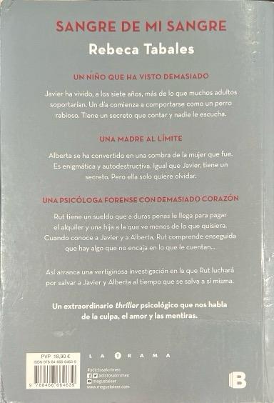 SANGRE DE MI SANGRE-REBECA TABALES 9788466664639 EDICIONES B 2019 (USADO) - Imagen 2