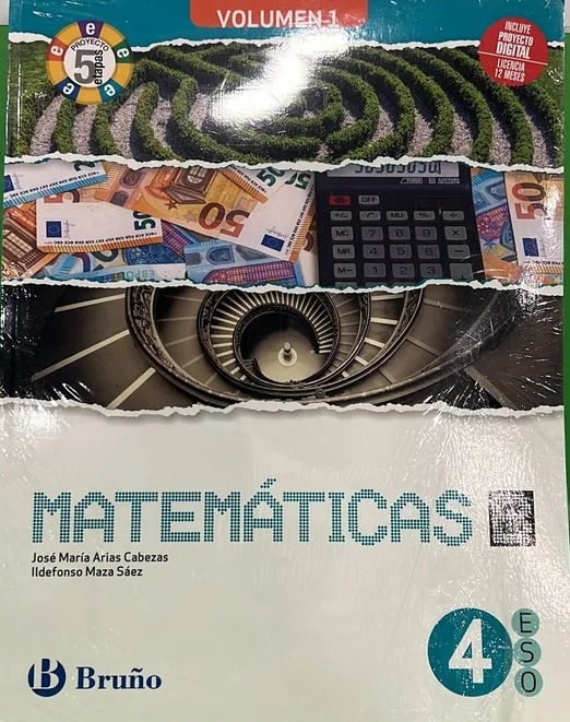 4º ESO MATEMÁTICAS TRIMESTRAL PROYECTO 5 ETAPAS 9788469634233 BRUÑO 2023 (USADO)