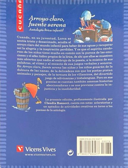 ARROYO CLARO, FUENTE SERENA-ANTOLOGÍA LÍRICA INFANTIL:-COLECCIÓN CUCAÑA N.º 07 JUAN RAMÓN TORREGROSA 9788431653477 VICENS-VIVES 2013 (USADO) - Imagen 2