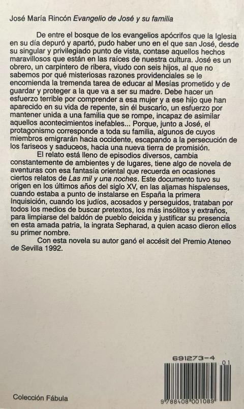 EVANGELIO DE JOSE Y SU FAMILIA:-JOSE MARIA RINCON 9788408001089 PLANETA 1992 (USADO) - Imagen 2
