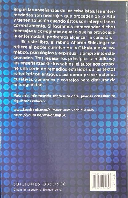 EL PODER CURATIVO DE LA CÁBALA:-RABI AHARON SHLEZINGER 9788416192625 EDICIONES OBELISCO 2015 (NUEVO) - Imagen 2