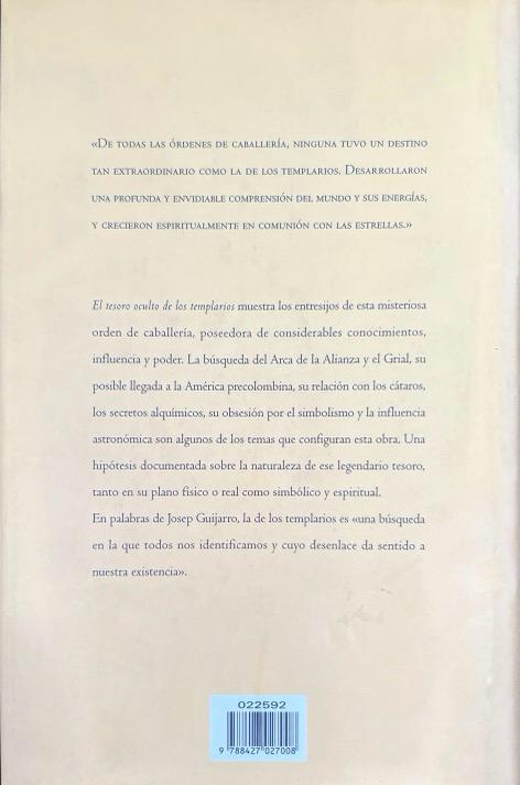 EL TESORO OCULTO DE LOS TEMPLARIOS:-JOSEP GUIJARRO TRIADO 9788427027008 MARTINEZ ROCA 2001 (USADO) - Imagen 2
