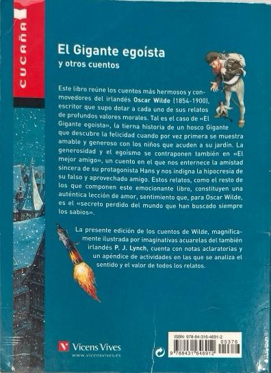 EL GIGANTE EGOISTA Y OTROS CUENTOS:COLECCIÓN CUCAÑA N.º 01 OSCAR WILDE 9788431646912 VICENS-VIVES 2013 (NUEVO) - Imagen 4