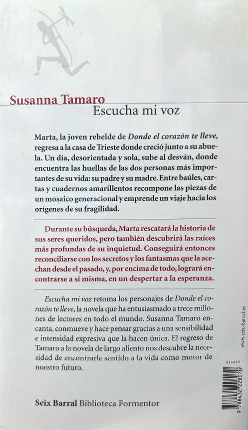 ESCUCHA MI VOZ :-SUSANNA TAMARO 9788432228070 SEIX BARRAL 2007 (USADO) - Imagen 2
