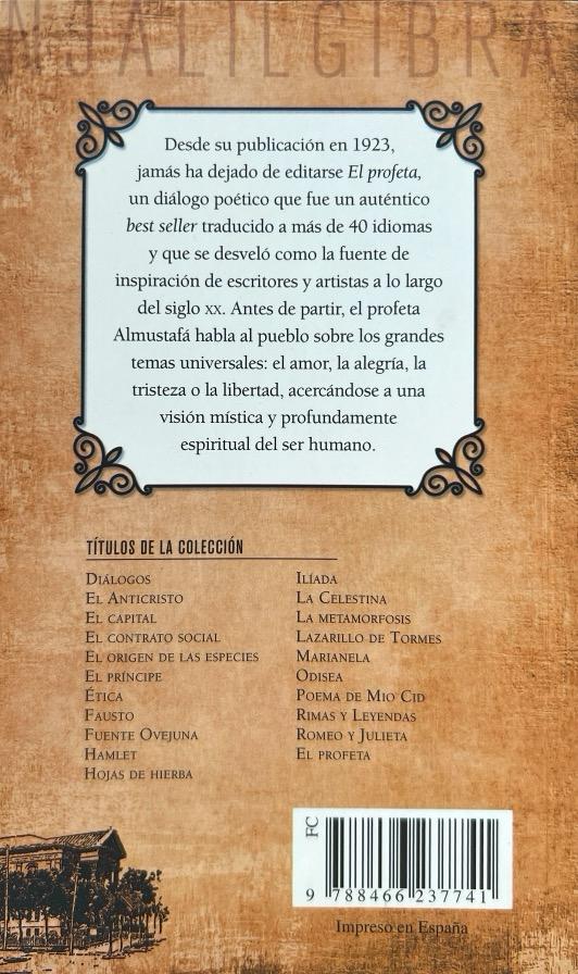 PROFETA:-KHALIL GIBRAN 9788466237741 LIBSA 2017 (USADO) - Imagen 2