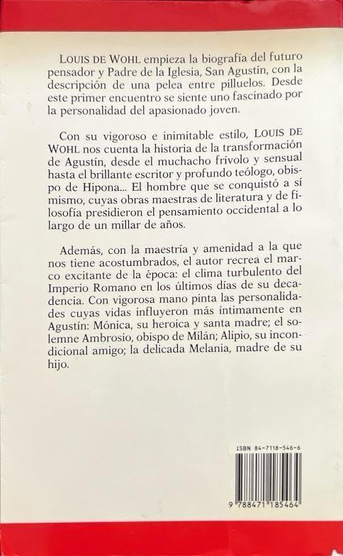 CORAZON INQUIETO LA VIDA DE SAN AGUSTIN:-LOUIS DE WOHL 9788471185464 PALABRA 1993 (USADO) - Imagen 2