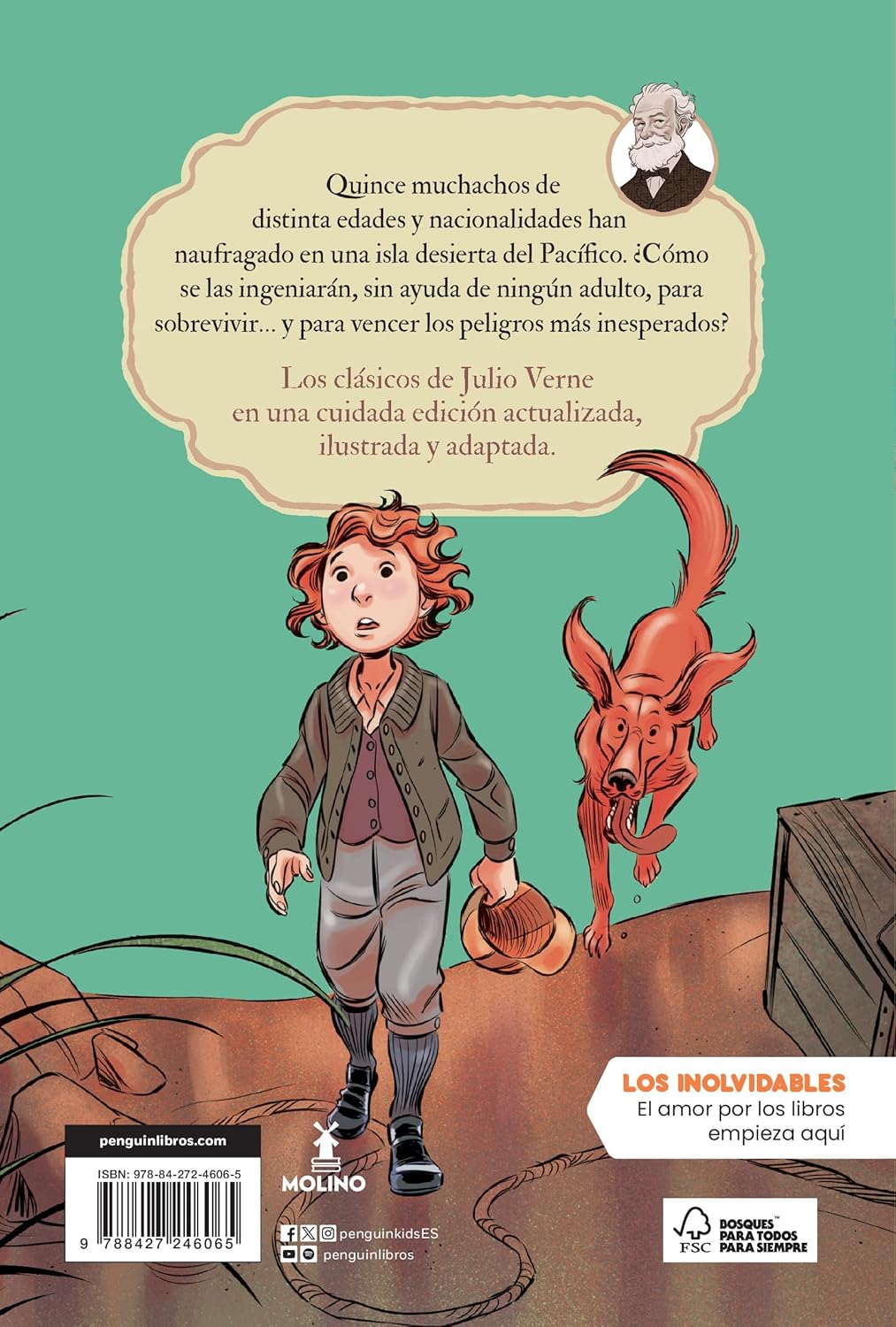 JULIO VERNE-LOS INOLVIDABLES N.º 01 : DOS AÑOS DE VACACIONES 9788427208858 MOLINO 2017 (USADO) - Imagen 2