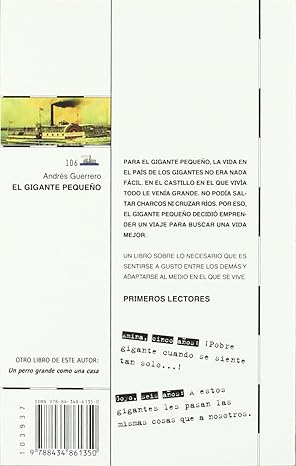 EL GIGANTE PEQUEÑO:-EL BARCO DE VAPOR SERIE BLANCA:-N.º 106:-ANDRÉS GUERRERO 9788434861350 SM 2004 (USADO) - Imagen 2