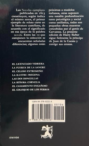 NOVELAS EJEMPLARES II-LETRAS HISPÁNICAS N.º 106 MIGUEL DE CERVANTES SAAVEDRA 9788437602226 CATEDRA 2005 (USADO) - Imagen 2