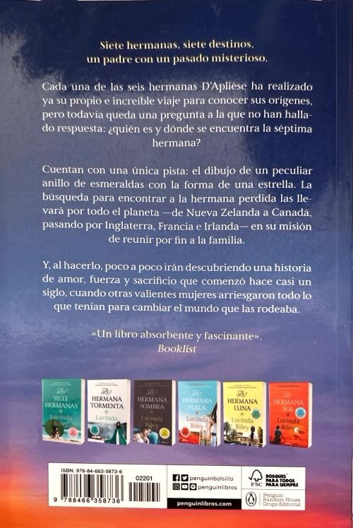LAS SIETE HERMANAS N.º 07: LA HERMANA PERDIDA -LUCINDA RILEY 9788466358736 DEBOLSILLO 2022 (NUEVO) - Imagen 2