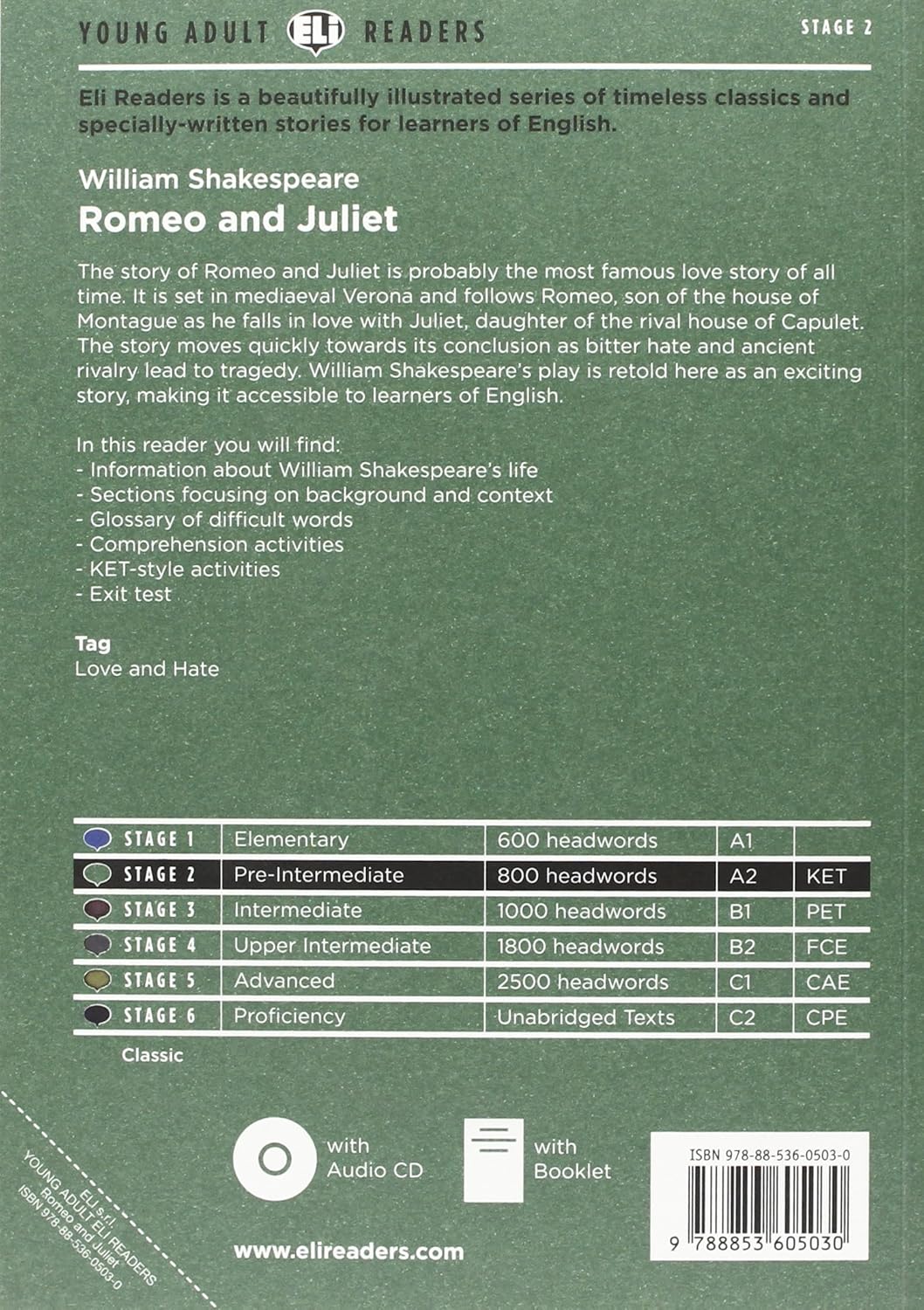 ROMEO AND JULIET Nº1 WILLIAM SHAKESPEARE 9788853605030 ELI 2018(USADO) - Imagen 2
