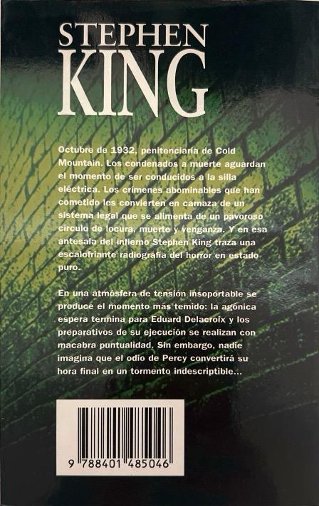 EL PASILLO DE LA MUERTE:-UNA EJECUCIÓN ESPELUZNANTE N.º 04 :-STEPHEN KING 9788401485046 PLAZA & JANES 1996 (USADO) - Imagen 2