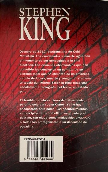 EL PASILLO DE LA MUERTE:-LA HORA FINAL DE COFFEY N.º 06 :-STEPHEN KING 9788401485060 PLAZA & JANES 1996 (USADO) - Imagen 2