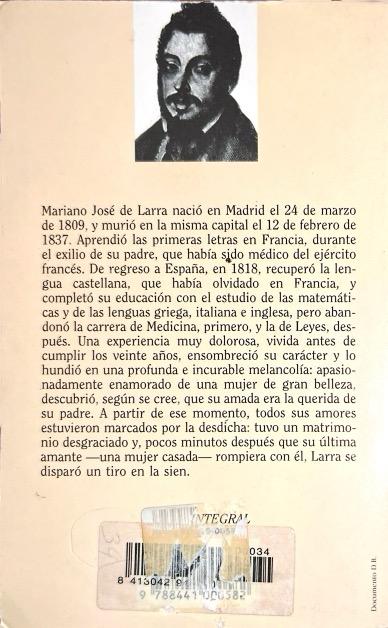 ARTÍCULOS DE COSTUMBRES-CLÁSICOS ESPAÑOLES:-MARIANO JOSE DE LARRA 9788441000582 OLYMPIA EDICIONES 1995 (USADO) - Imagen 2