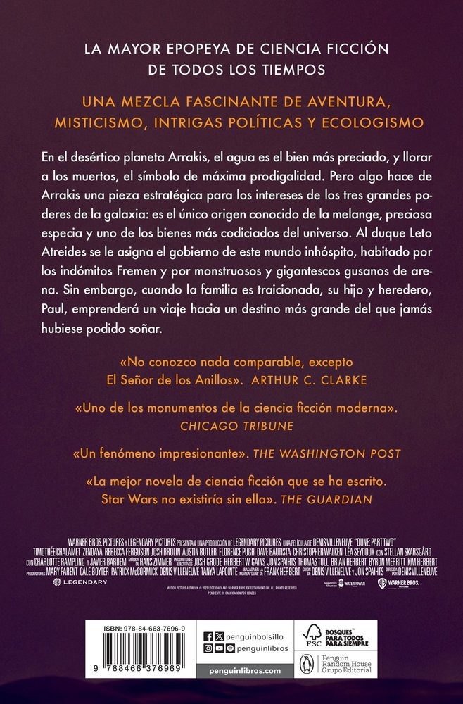 LAS CRONICAS DE DUNE N.º 01 :-FRANK HERBERT 9788466376969 DEBOLSILLO 2024 (NUEVO) - Imagen 2