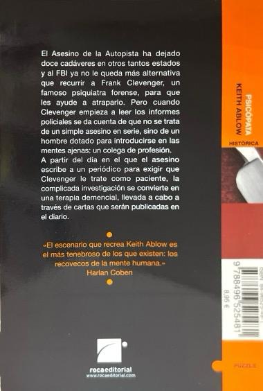 PSICÓPATA:-KEITH ABLOW-TRADUCCIÓN DE ESCARLATA GUILLÉN 9788496525481 ROCA LIBROS 2006 (USADO) - Imagen 2