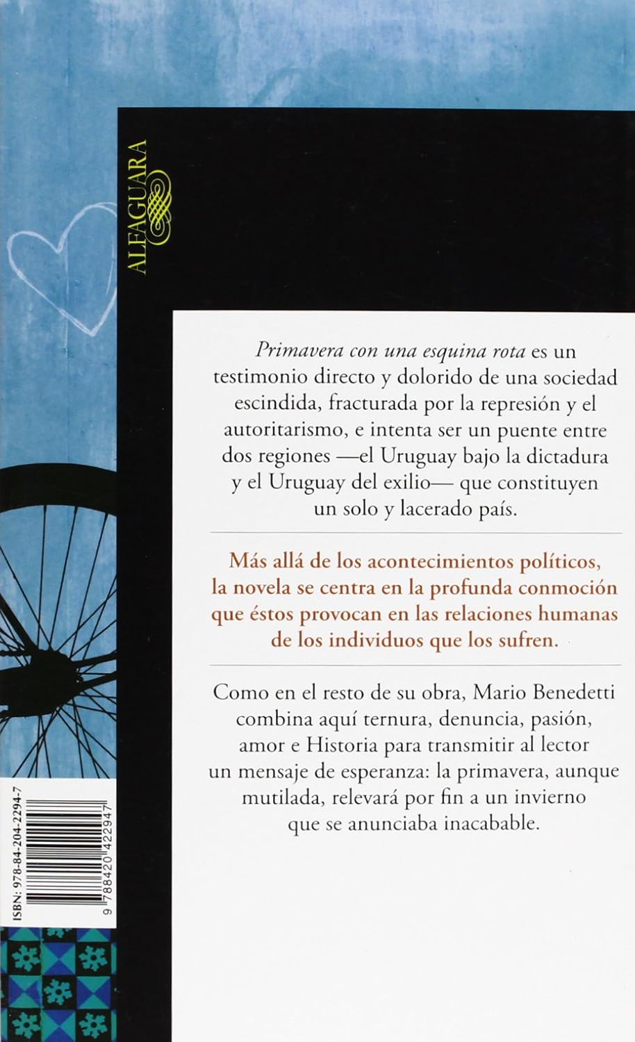 PRIMAVERA CON UNA ESQUINA ROTA:-MARIO BENEDETTI 9788420422947 ALFAGUARA 2009 (USADO) - Imagen 2