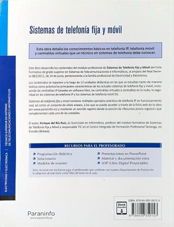 SISTEMAS DE TELEFONÍA FIJA Y MÓVIL-ELECTRICIDAD Y ELECTRÓNICA 9788428359153 PARANINFO 2023 (USADO) - Imagen 2