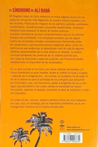 EL SÍNDROME DE ALÍ BABÁ-DE CÓMO CORRUPTOS Y SINVERGÜENZAS ACABAN YÉNDOSE DE ROSITAS:- M.ª ANGELES LÓPEZ DE CELIS 9788467006834 ESPASA 2012 (USADO) - Imagen 2
